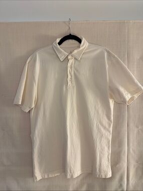 Men's Cream Short-Sleeve Polo Shirt